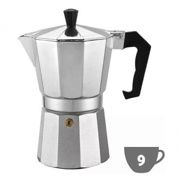 Imagem de Cafeteira Italiana em Alumínio para 9 Xícaras 400ML Polido Desmontável com Válvula de Proteção Prata GXM