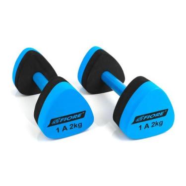 Imagem de Halter Triangular EVA Para Hidroginástica 1 A 2 Kg Fiore, Azul, Preto