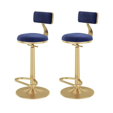 Imagem de 2 Peças, Banqueta De Barra Alta Altura De Balcão Banqueta De Barra Giratória De Altura Ajustável, Estofada Com Encosto Com Apoio Para Os Pés, Adequado Para Ilha De Cozinha Em Casa, Bistrô