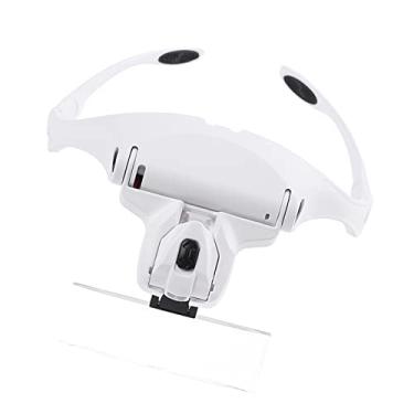 Imagem de Hibcotuo Lupa de 5 lentes 1.0X-3.5X Tiara de aumento de óculos com 2 luzes LED Lupa multifuncional Lupa de óculos Lupa ajustável Óculos de lupa Ferramenta de aumento