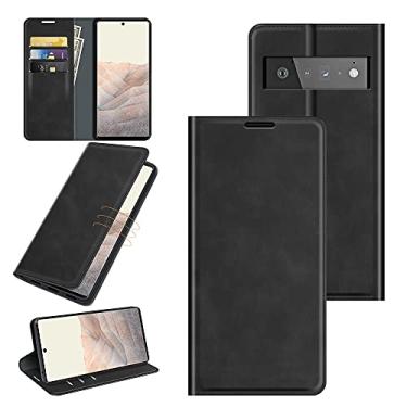Imagem de YUNCHAO Caixa de telefone Para o Google Pixel 6 Pro Retro-Skin Business Magnetic Cheather Case With Holder & Card Slots & Wallet capa para celular