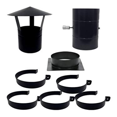 Imagem de Kit Registro Damper 8 Polegadas Chapéu Adaptador Abraçadeira