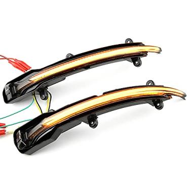 Imagem de QKLsudua Conjunto de 2 peças de luzes de seta com espelho lateral de LED piscante dinâmico compatível com Au-di Q5 SQ5 8R 2010-2017, Q7 4L SQ7 2010-2015