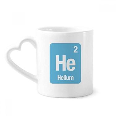 Imagem de He Helium Chemical Element Caneca de café cerâmica copo de coração de vidro