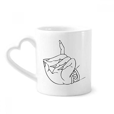 Imagem de Caneca personalizada com desenho de linha manual caneca café cerâmica copo de coração de vidro