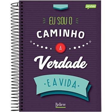 Imagem de Jandaia 62458, Caderno Universitário, Capa Dura, 1 x 1, Believe 96 Folhas, Multicor, Pacote de 04