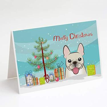 Imagem de Caroline's Treasures BB1610GCA7P Cartões de Natal e buldogue francês e envelopes pacote com 8, 7 x 5, multicolorido