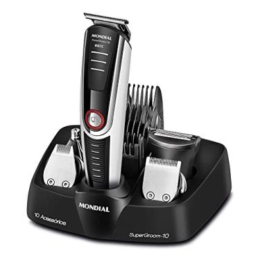 Imagem de Aparador de Pelos Mondial, Super Groom - 10, Preto/Branco, Bivolt - BG-08