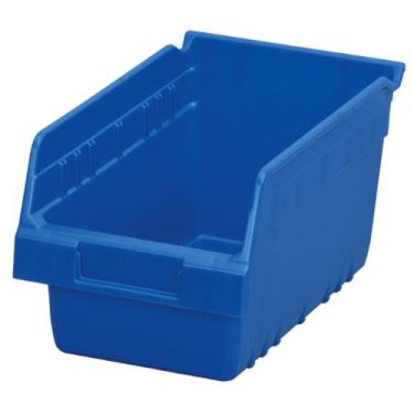 Imagem de Akro-Mils 30090 30,5 cm C x 15,2 cm L por 15,2 cm A Clear ShelfMax caixa de encaixe de plástico para prateleira, pacote com 10, 30090BLUE, Azul, Outside Top: 11-5/8-Inch Length x 4-1/8-Inch Width x 6-Inch Height, Inside Bottom: 9-3/4-Inch Length x 2-1/2-Inch Width x 5-15/16-Inch Height