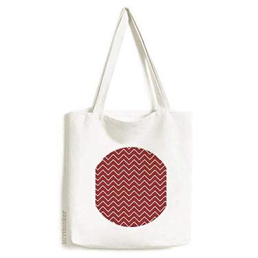 Imagem de Bolsa de lona com estampa de decoração de Natal vermelha branca bolsa de compras bolsa casual
