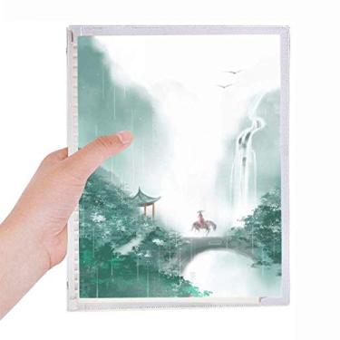 Imagem de Caderno de aquarela chinês Mountain Rain Mo com folhas soltas e diário recarregável