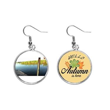 Imagem de Brinco Boat In The Distance Art Deco, presente moderno, brinco de folha de outono