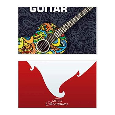 Imagem de Violão com estampa de instrumento musical, férias, comemorações, cartão de felicitações, mensagem de Natal