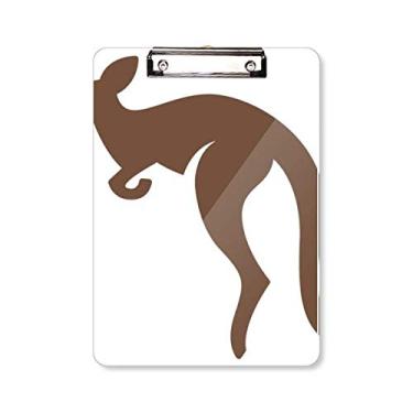 Imagem de Placa de apoio A4 com silhueta marrom canguru sabor australiano