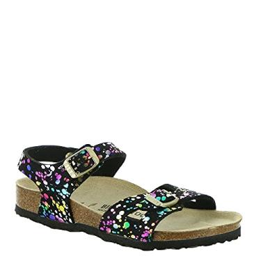 Imagem de Birkenstock Rio infantil para meninas (Beb /Crian a pequena/Crian a grande), Confetes de microfibra preta, 7-7.5 Narrow Toddler