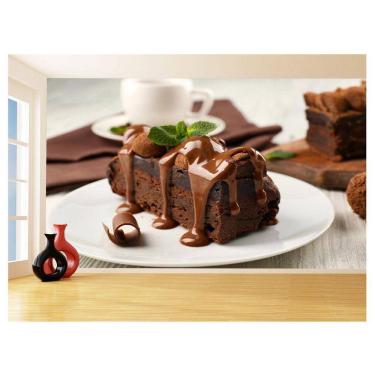 Imagem de Papel De Parede Alimentos Bolo Chocolate Fatia 3,5M Al380