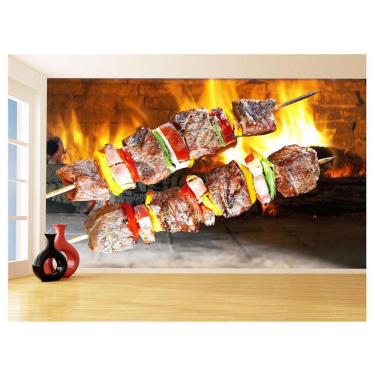 Imagem de Papel De Parede 3D Alimentos Carne Churrasco 3,5M Al269