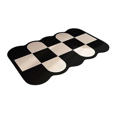 Imagem de JUSHZ Tapete de banho tapete de banheiro de secagem rápida tapetes de banho para banheiro antiderrapante lavável super absorvente tapete de banho moderno minimalista absorção de água sujo (60x90cm, 6)