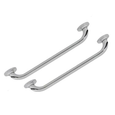 Imagem de Barra Alça Apoio Kit 2 uni Inox 30cm Idoso Criança Gestante PCD Segurança Anti Queda Acidentes Box Escada Corrimao