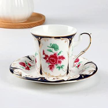 Imagem de Xícara de café de produto único Bone China Cup Big Rose Red Tea Cup Bone China (Um tamanho)