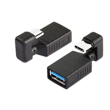 Imagem de GINTOOYUN 2 adaptadores USB tipo C em forma de U, adaptador OTG macho tipo C de 180 graus para USB 3.0 fêmea, para celular tipo C, tablet Connect pen drive USB, mouse e teclado, etc