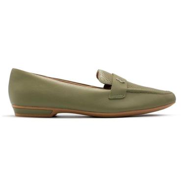 Imagem de Loafer Usaflex Feminino Couro Salto Bloco Couro Casual UC0501
