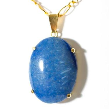 Imagem de Colar Extra Cabochao Pedra Quartzo Azul Garra Prateado
