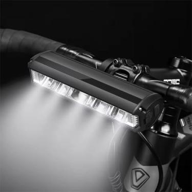 Imagem de Luzes de bicicleta, luz de bicicleta de 2600 lúmens com 4 modos, luz de bicicleta recarregável por USB, farol de bicicleta à prova d'água com indicador de baixa potência, luzes de farol amplo para
