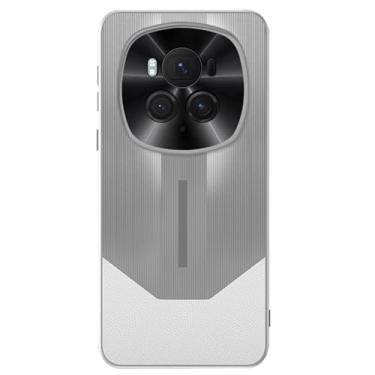 Imagem de LTLMYDAM Capa moderna para Honor Magic 6 Pro/6, capa escovada à prova de choque, leve, ultrafina, borda macia, capa de couro executivo, prata, 6