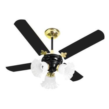 Imagem de Ventilador De Teto New Zeta 4 Pás Preto 220v + Controle - Venti Delta,