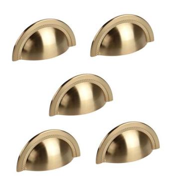 Imagem de Kit 5 puxador shell gold escovado zen 64mm zp4318.b00