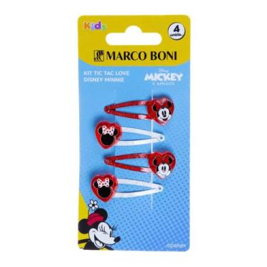 Imagem de Kit 4 Tic Tac Cabelo Coleção Love Disney Minnie Marco Boni, Vermelho e