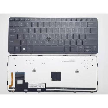 Imagem de SOUTHERNINTL Novo Repalcement para HP Elitebook 820 G1 G2 825 G1 G2 720 G1 G2 725 G1 G2 US teclado retroiluminado com moldura preta 6037B0085901 735502-001 730541-001