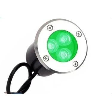 Imagem de Spot Led Balizador 3w Verde Blindado Embutir Para Piso Chão 80mm * 77m