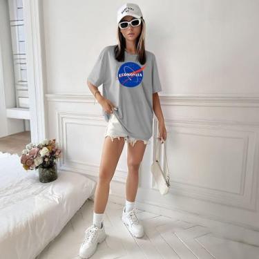 Imagem de Camisa Camiseta Feminina Estampada Nasa Economia 100% Algodão Fio 30.1