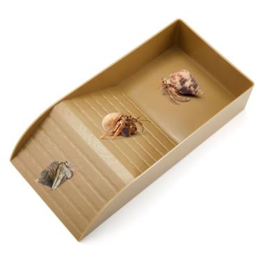 Imagem de Ziliny Tanque de água de caranguejo eremita com rampa de escalada grande réptil brinquedo de escalada acessórios de habitat tartaruga plataforma de aquário suprimentos de piscina para anfíbios