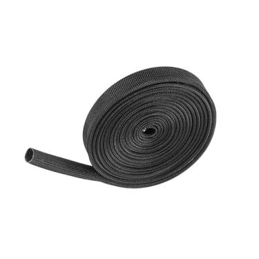 Imagem de VekAuto Protetor térmico de fibra de vidro, protetor térmico de alta temperatura, protetor térmico ajustável, 12 mm, preto para proteção de fio de carro, acessórios automotivos