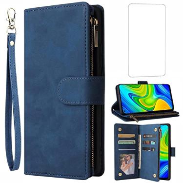 Imagem de Asuwish Capa carteira compatível com Xiaomi Redmi Note 9 / Redmi 10X 4G e protetor de tela de vidro temperado, capa flip de couro, porta-cartões, acessórios celulares, capas para celular Redme