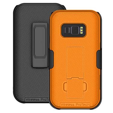 Imagem de Wireless PROTECH Capa com clipe compatível com Samsung Galaxy XCover FieldPro modelo de telefone SM-G889 Coldre giratório resistente com clipe de cinto e capa protetora fina durável combo com suporte