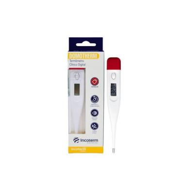 Imagem de Termometro clinico digital corporal domotherm branco e vernelho incote