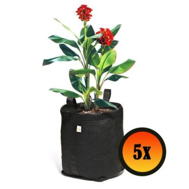 Imagem de 5 Vasos Para Planta Com Alças 15 Litros King Pot, Preto