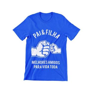 Imagem de Camiseta Frase Dia Dos Pais Papai Pai e Filho Azul Royal - Del France,