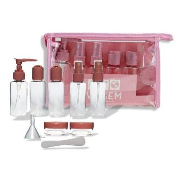 Imagem de Kit Frascos Organizador P/ Viagem Casa Com Bolsa Organizador - OEM