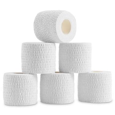 Imagem de Fita para polegar de elevação premium (pacote com 6) Fita adesiva para treinamento cruzado Fita esportiva elástica para proteção dos dedos, levantamento de peso, exercícios e treino, fita atlética à