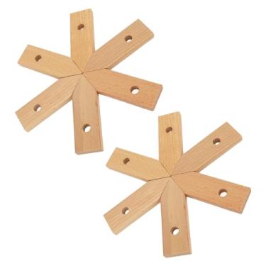 Imagem de 2 Esteiras Resistentes Ao Calor do Potenciômetro do Bloco, Placemats de Madeira de Faia Maciça para o Piquenique de Acampamento, Almofadas de Prato Resistentes Ao Calor