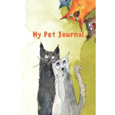 Imagem de Funny Cats, My Pet Journal, 120 pages, 6x9 inches, soft cover: My Pet Log Book/Journal is designed to track feedings, vet appointments, and cute moments of your special friend.