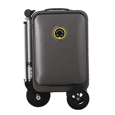 Imagem de Mala de viagem elétrica inteligente para viagem, scooter tripulada de mobilidade ultraleve com portas de carregamento USB e trava TSA, mala de ciclismo, mala rígida central, retrátil, SE3S, Preto,
