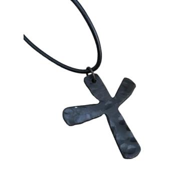 Imagem de Algiz/Elhaz Proteção Rune Pingente Cruz Estilo Colar Nordic Viking Joias Pingentes Celtas Talismã, Ferro, Sem Pedra Preciosa