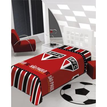 Imagem de Manta Cobertor São Paulo FC Tricolor 1,50 m x 2,00 m Solteiro - Jolite