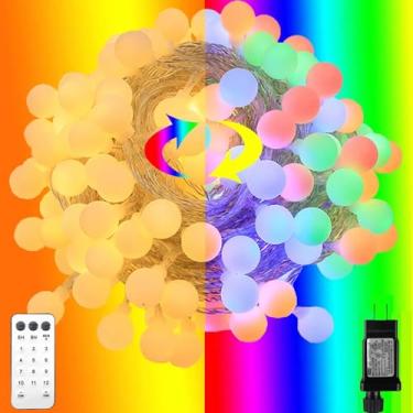 Imagem de RaThun Luzes De Corda De Globo, Multicoloridas De 116 Pés, 200 Led, 11 Modos De Iluminação, Luzes De Corda De Fadas Com Controle Remoto, Mini Luzes De Globo À Prova D'Água, Decoração Para Festas Int
